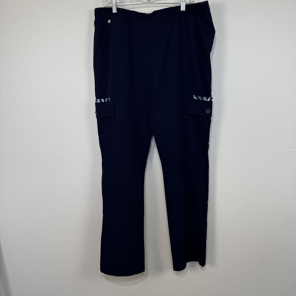 FIGS Technical Collection Scrub Pants Mens XL Navy Cargo Drawstring M19SW2001‎